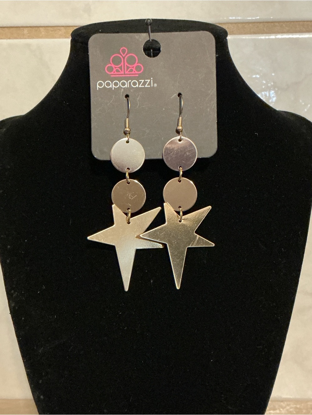 Paparazzi Gold Star Dangle Earrings